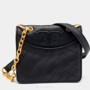 Tory Burch Black Leather Alexa Shoulder Bag
